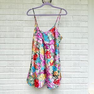 Vintage 90s California Dynasty Colorful Floral Slip Dress